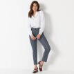 Úzke 7/8 nohavice z pruhovaného denimu