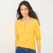 Tricou cu mânecă lungă și guler tunică