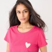 Tricou cu mânecă scurtă, culoare uni, cu etichetă cu inimă