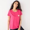 Tricou cu mânecă scurtă, culoare uni, cu etichetă cu inimă
