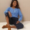 Sweter z dzianiny pointelle