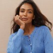 Sweter z dzianiny pointelle