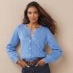 Sweter z dzianiny pointelle