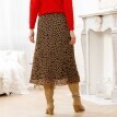 Plisovaná midi sukně s leopardím potiskem