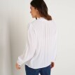 Jednobarevná košilová halenka s macramé