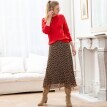 Plisovaná midi sukně s leopardím potiskem