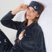 Fleecové pyžamo s motivem kolouška, dlouhými rukávy a sladěnou maskou na spaní