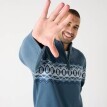 Žakárový pulovr se stojáčkem na zip a fleecovou podšívkou