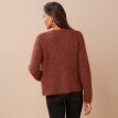 Cardigan scurt tricotat cu fire pufoase și metalice