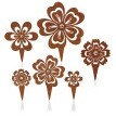 Decorațiuni pentru grădină Flori, set 6 buc.