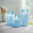 LED svíčky ve skle, sada 3 ks