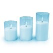 LED svíčky ve skle, sada 3 ks