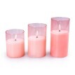 LED svíčky ve skle, sada 3 ks