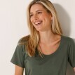 Jednofarebné tričko z bio bavlny s okrúhlym výstrihom