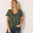 Jednofarebné tričko z bio bavlny s okrúhlym výstrihom