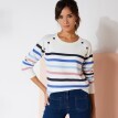 Sweter w paski z ozdobnymi guzikami