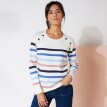 Sweter w paski z ozdobnymi guzikami