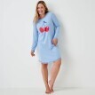 Krátká noční košile s potiskem třešní a dlouhými rukávy