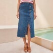 Džínsová midi sukňa na gombíky