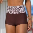 Plavkové boxerky s nastaviteľnou výškou pása a potlačou Zebra