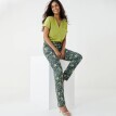 Вузькі штани з етно-принтом, бавовна-льон
