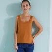 Top w jednolitym kolorze na wąskich ramiączkach