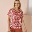 Koszula z krótkim rękawem i nadrukiem w kwiaty