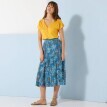 Midi volánová sukně s potiskem květů