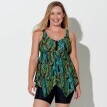 Asymetryczny top tankini z nadrukiem Cambuja