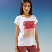 Футболка з коротким рукавом, з принтом у вигляді художніх смужок