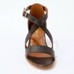 Skórzane sandały na obcasie