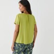 Blúzka z jednofarebnej viskózy s krátkymi rukávmi