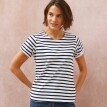 Džersejové prúžkované tričko s okrúhlym výstrihom