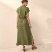 Košeľové midi šaty, jednofarebné