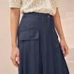 Rozšířená midi sukně s pružným pasem