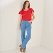 Úpletové tričko s kontrastním lemováním