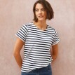 Džersejové prúžkované tričko s okrúhlym výstrihom