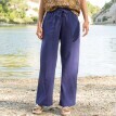 Mušelínové široké kalhoty s vysokým pasem