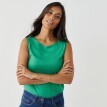 Jednofarebný top s lodičkovým výstrihom