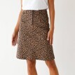 Rozšířená krátká sukně s potiskem zvířecí srsti