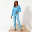 Pyžamové dlhé nohavice s potlačou okvetných lístkov