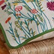 Obdélníkový polštář s výšivkou květin, bavlna/len