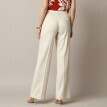 Szerokie, przewiewne spodnie z mieszanki lnu