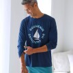 Pyžamové tričko s dlhými rukávmi, motív "loď"