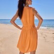 Krátke jednofarebné plážové šaty