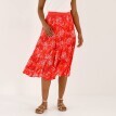 Midi volánová sukně s potiskem květů