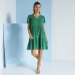 Krótka sukienka z krepy w jednolitym kolorze z dekoltem w kształcie litery V