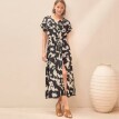 Košeľové midi šaty, s potlačou