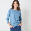Pulóver s lodičkovým výstrihom a 7/8 rukávmi