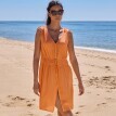 Krátke jednofarebné plážové šaty
